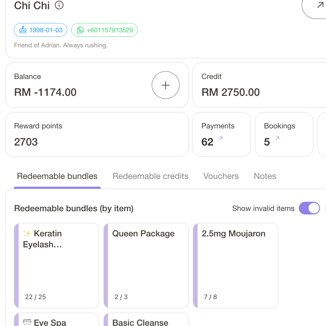 Packages, credits, and bundles