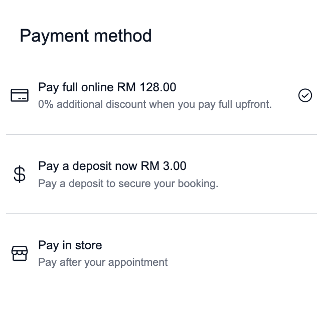 Deposits at booking