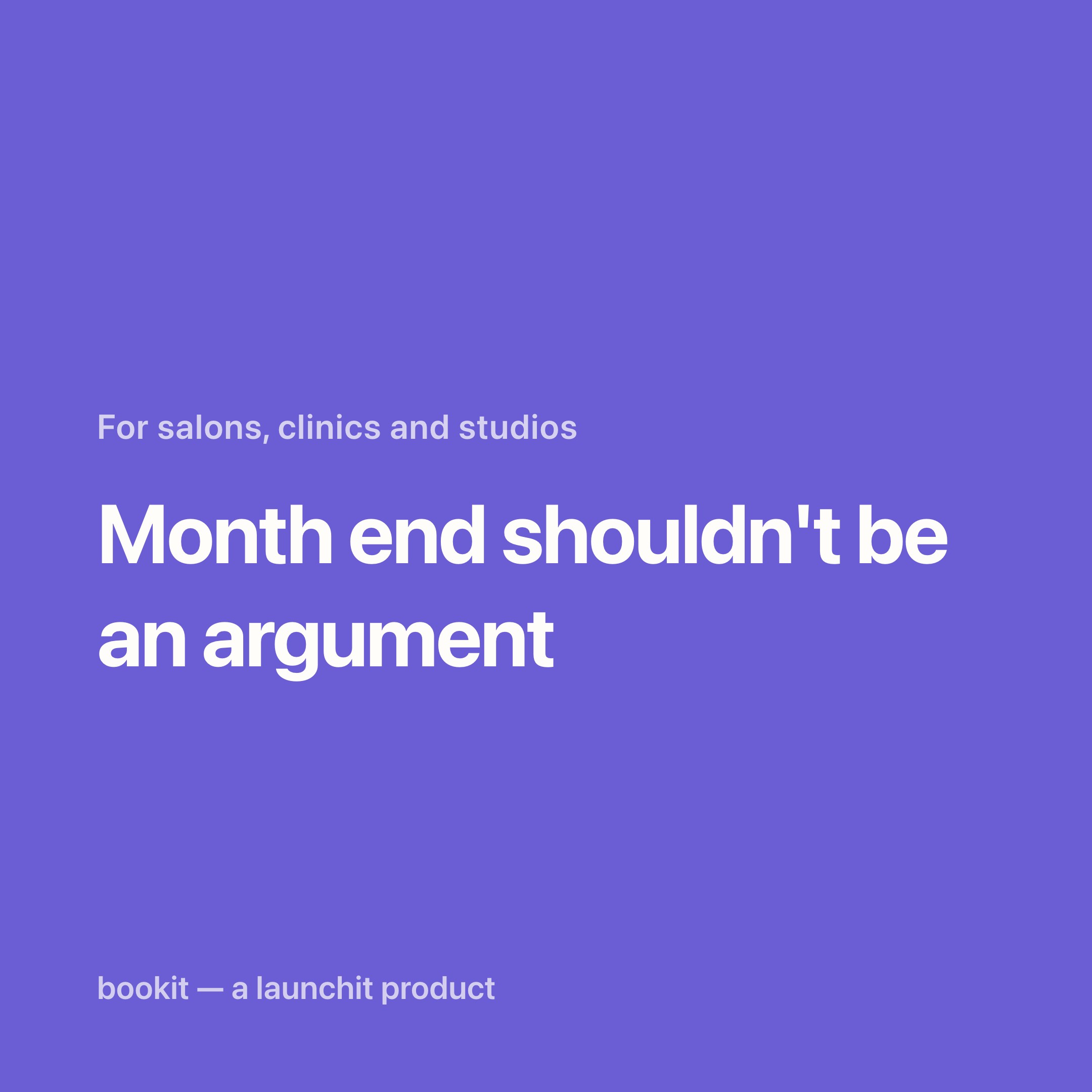Cover slide — month end should not be an argument about staff hours.